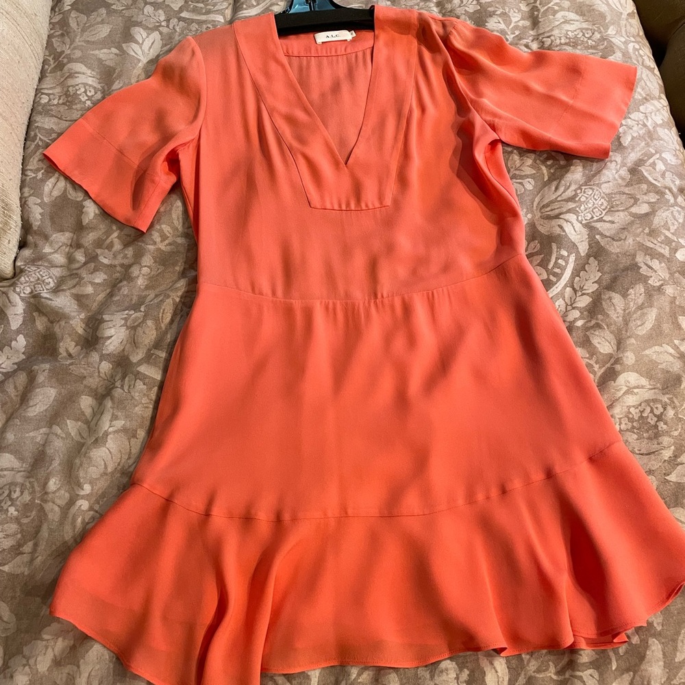 ALC 100% Silk Mini Dress in Sunset, size 6 from Saks Fifth Avenue in NYC.